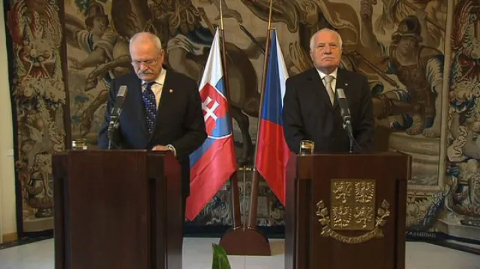 Václav Klaus přijal slovenského prezidenta