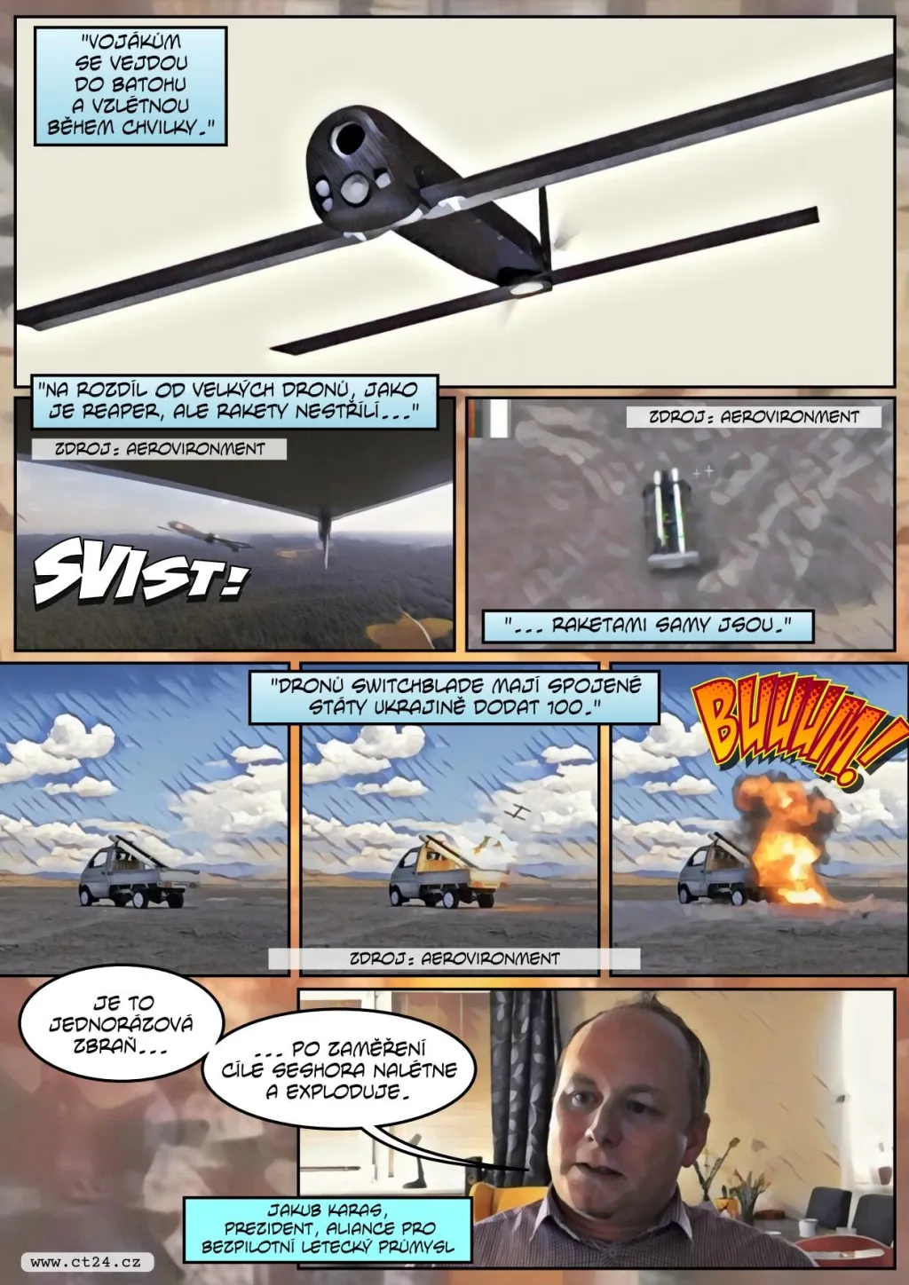 Nenápadné malé drony Switchblade