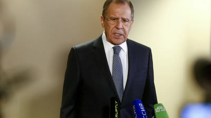 Sergej Lavrov po jednání s Johnem Kerrym