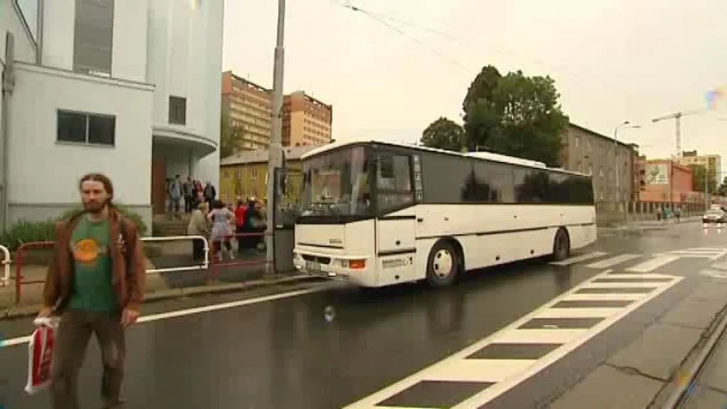 Autobus před cestou do Madridu