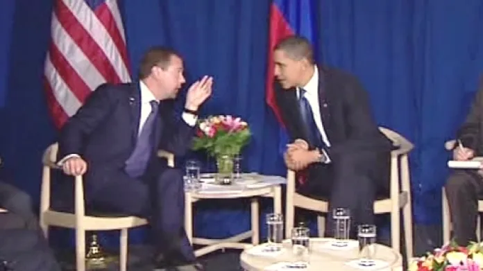 Prezidenti USA a Ruska Barack Obama a Dmitrij Medveděv během klimatického summitu v Kodani