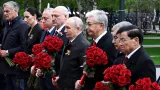 Ruský vládce Vladimir Putin a zahraniční lídři v Den vítězství