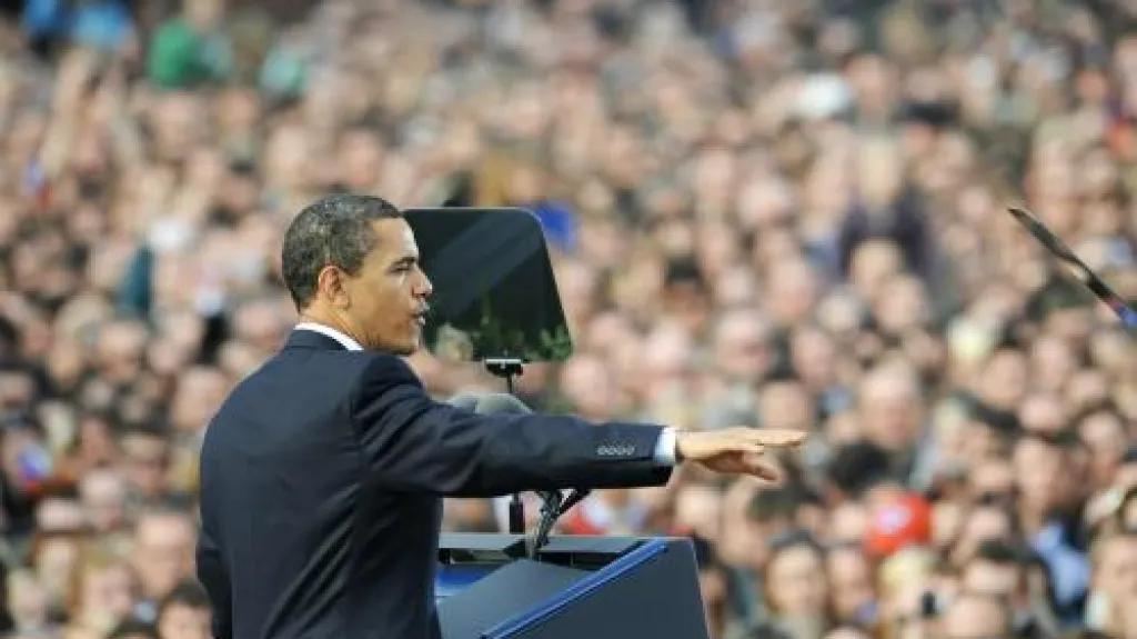 Barack Obama při projevu
