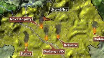 Mapa zachycující požáry založené žhářem