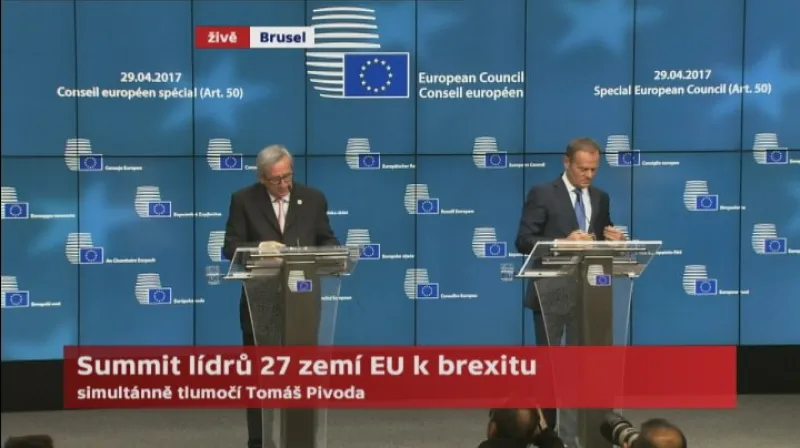 Společný brífink šéfů Evropské rady a Evropské komise po jednání k brexitu