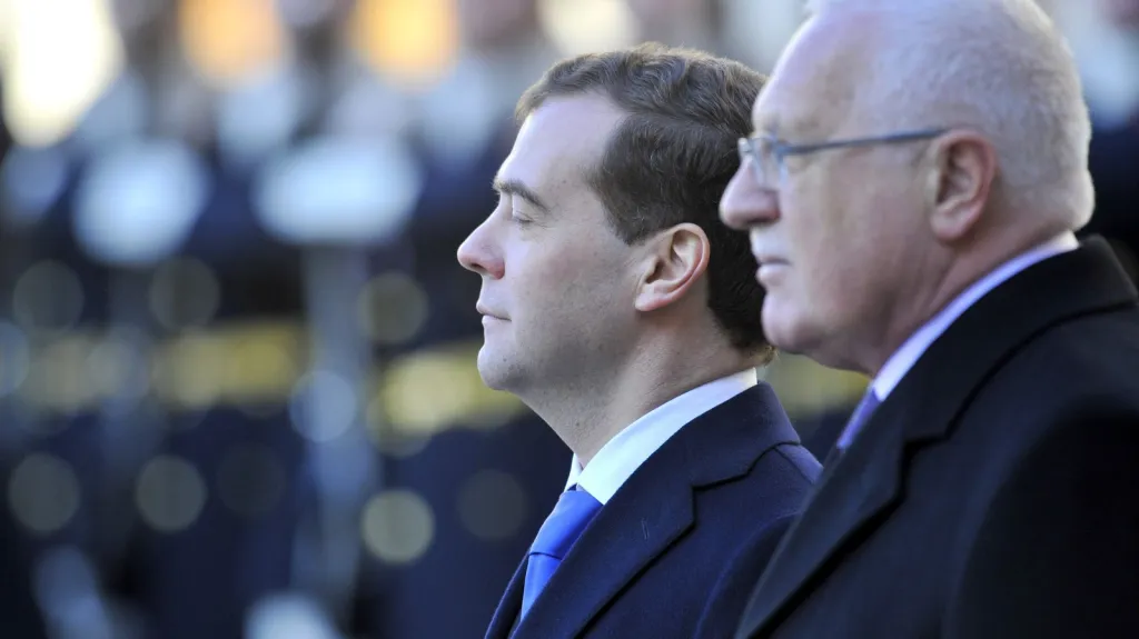 Dmitrij Medvěděv a Václav Klaus