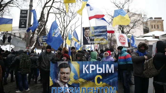 Příznivci prezidenta Janukovyče