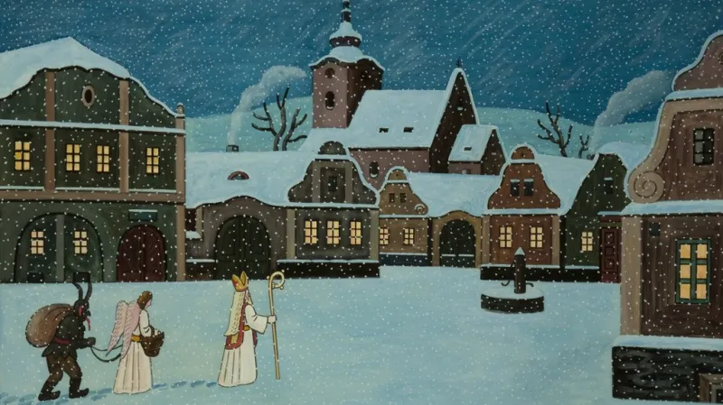 Josef Lada: Mikuláš, čert a anděl