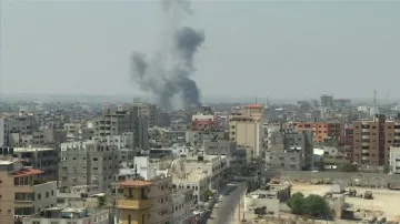 Dým nad pásmem Gazy