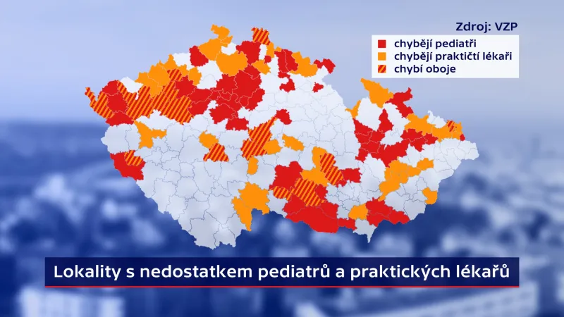 Lokality, kde chybí pediatři a praktičtí lékaři