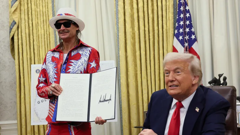 Kid Rock a Donald Trump v Oválné pracovně (2025)