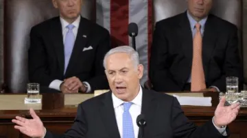Benjamin Netanjahu dnes v americkém Kongresu