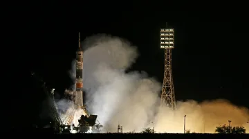 Start Sojuzu z kosmodromu Bajkonur