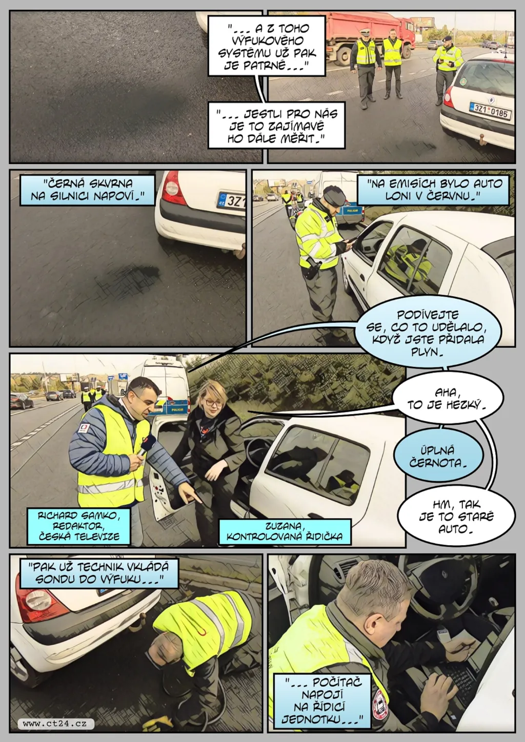 Policisté prověřovali emise automobilů