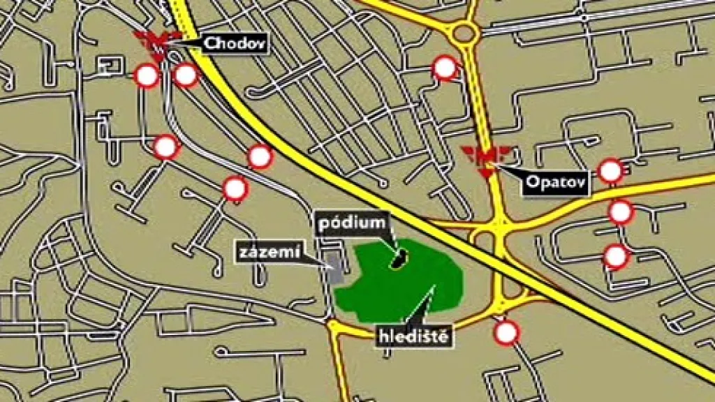 Mapa uzavírek kvůli koncertu Madonny