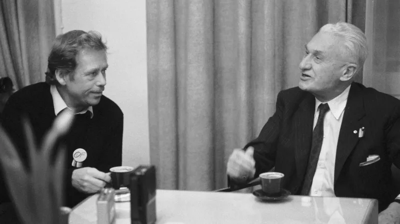 S Václavem Havlem se Tomáš Baťa sešel v koordinačním centru Občanského fóra