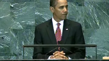 Barack Obama při projevu v OSN