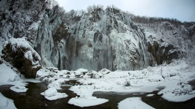 Zima na Plitvických jezerech