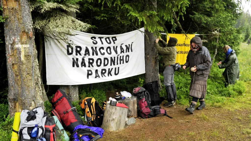 Blokáda kácení v lokalitě Ptačí potok