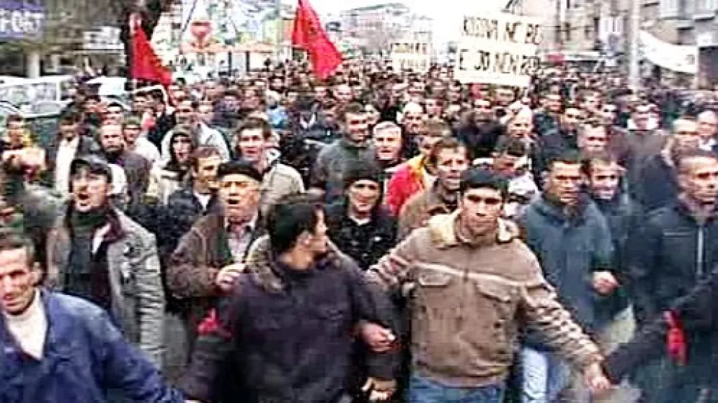 Demonstrace kosovských Albánců