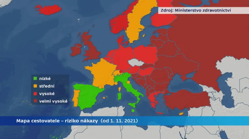 Mapa cestovatele od 1. 11. 2021