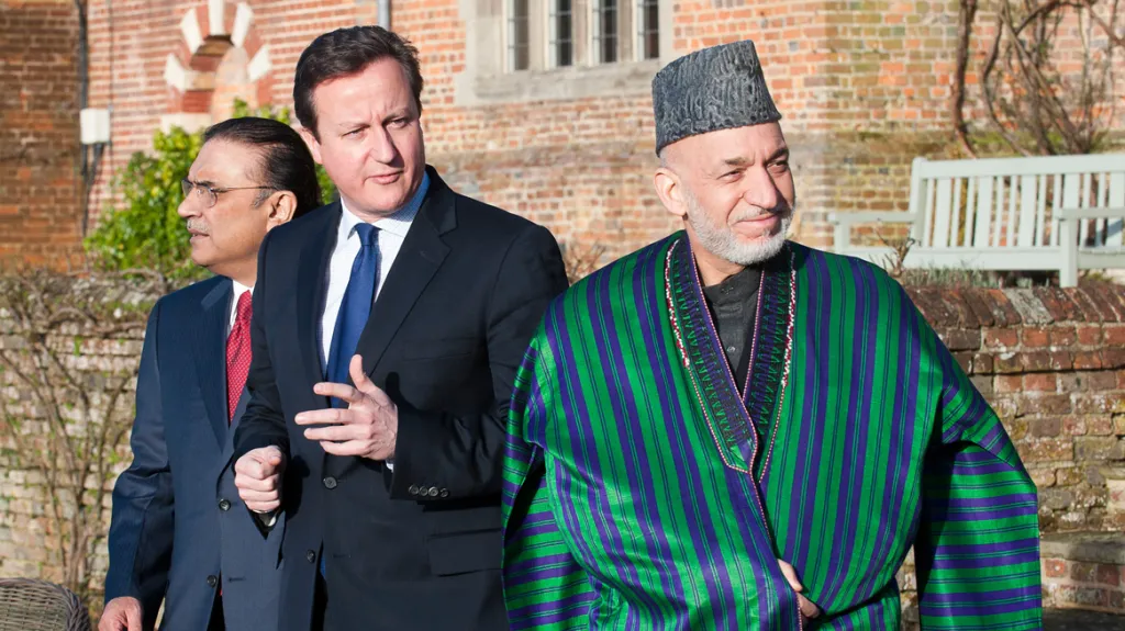 Ásif Alí Zardárí , David Cameron a Hamíd Karzáí