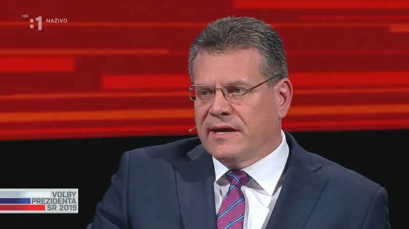 Maroš Šefčovič v televizním duelu se Zuzanou Čaputovou