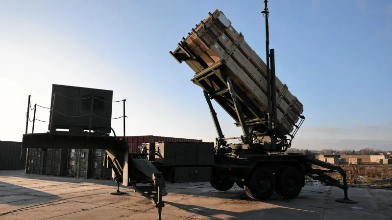 Jednotka protivzdušné obrany Patriot na vojenské základně v Jesionce v Polsku, 23. ledna 2025