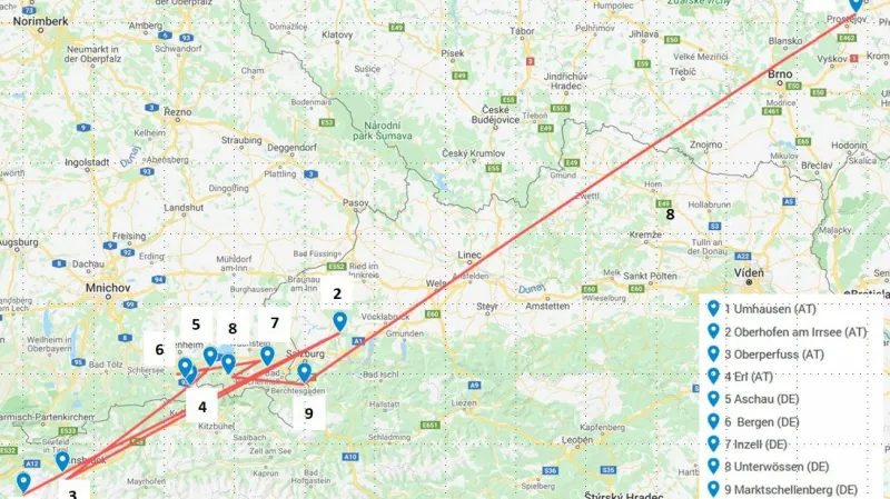 Pouť vlka z Rakouska na Moravu