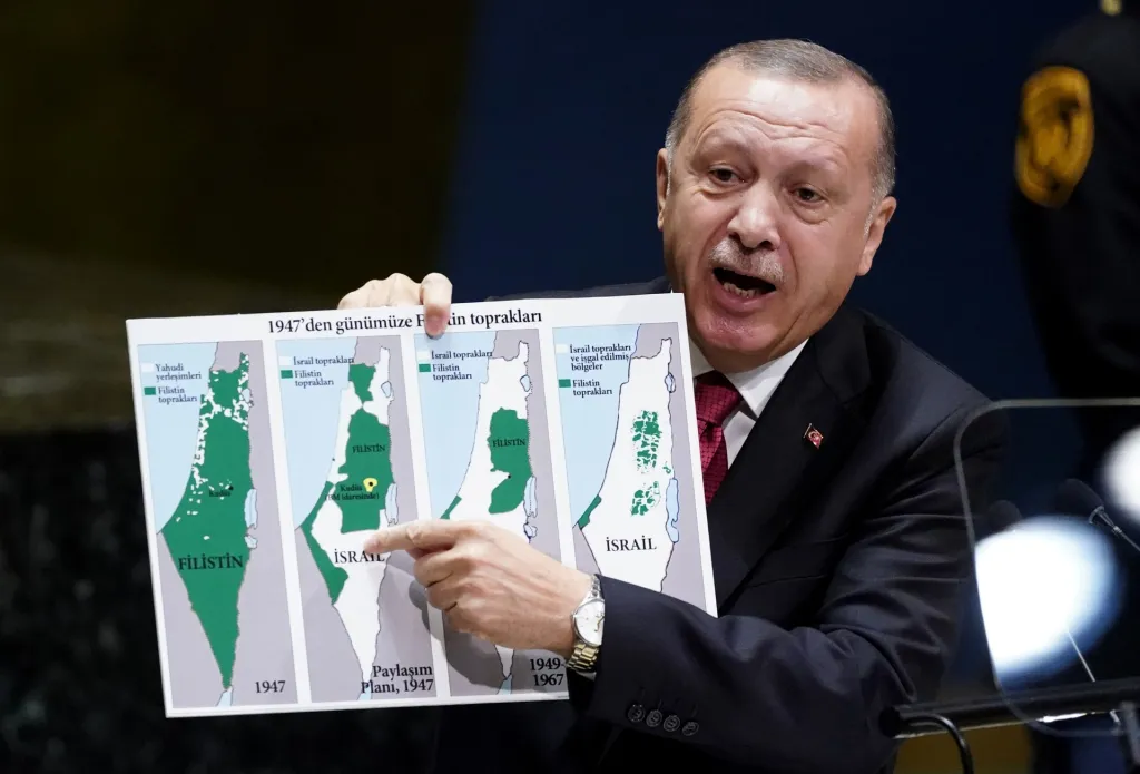 Turecký prezident Recep Tayyip Erdogan mluvil o historii Izraele