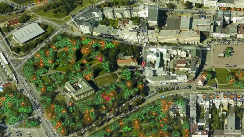 Sady Svobody na interaktivní mapě