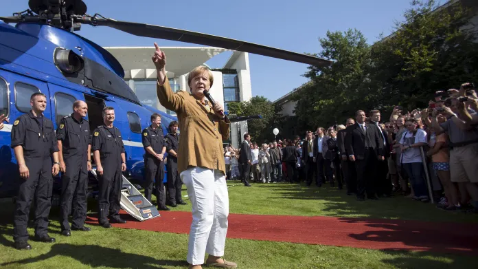 Angela Merkelová na dni otevřených dveří v úřadu spolkové kancléřky