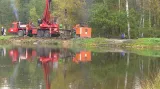 Oprava hráze rybníka Tajch
