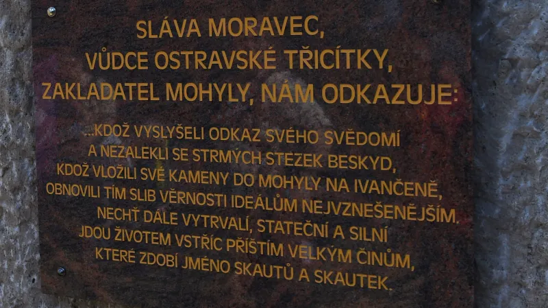 Odkaz Slávy Moravce u mohyly Ivančena