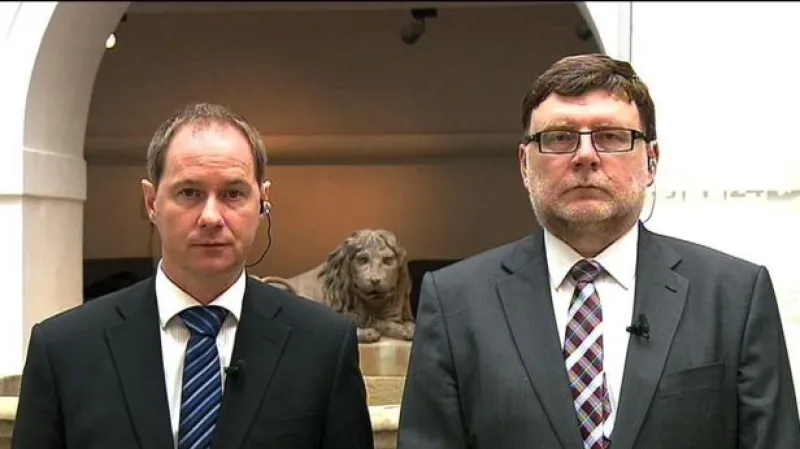 Petr Gazdík a Zbyněk Stanjura ve Studiu ČT24