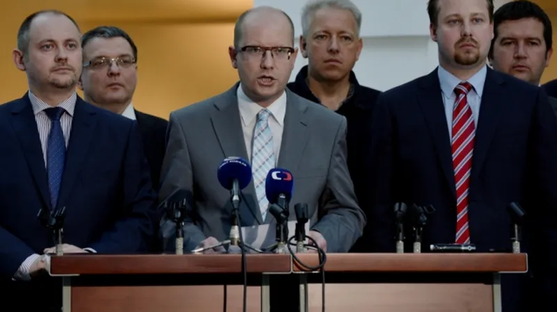 Vedení ČSSD na tiskové konferenci