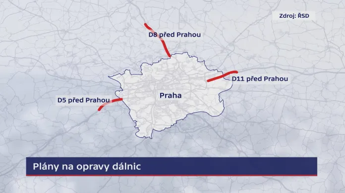 Plán oprav v okolí Prahy