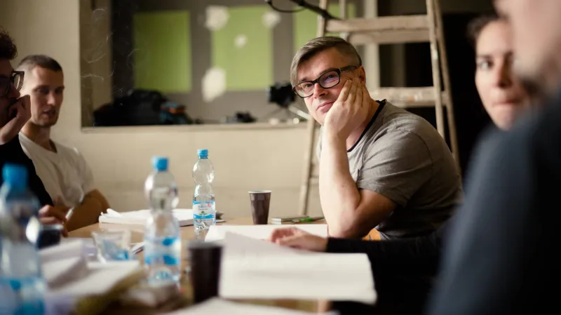 Jaroslav Rudiš při čtené zkoušce k filmu Národní třída