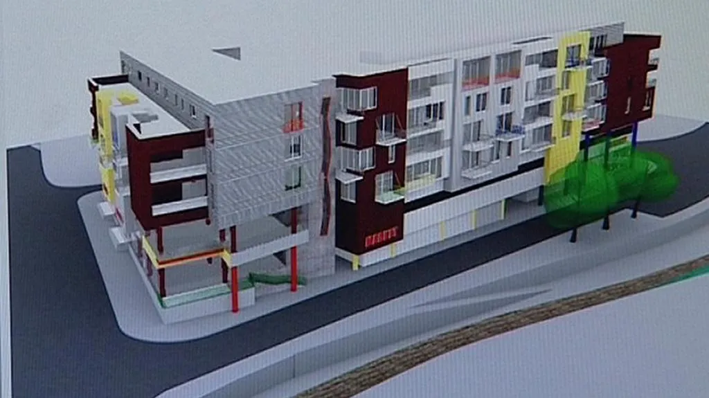 Maketa polyfunkčního domu