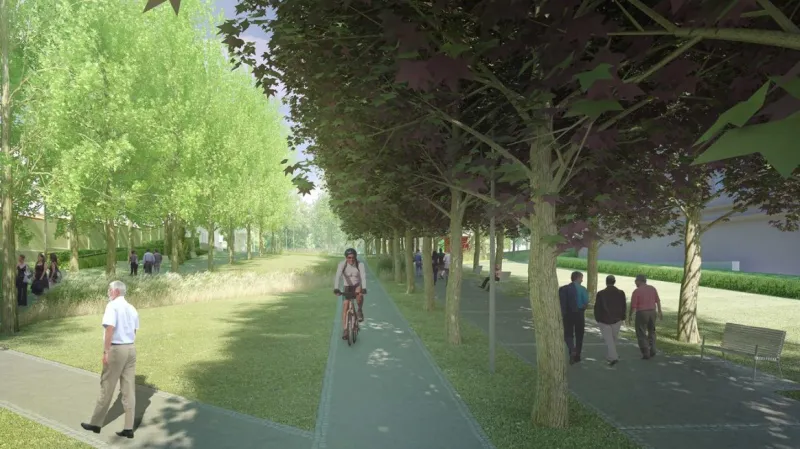 Vizualizace znojemského parku po revitalizaci
