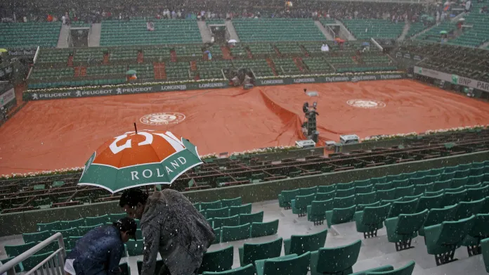Bouřka přerušila v sobotu i program tenisového Roland Garros
