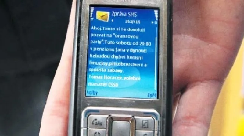 Verbující SMS od manažera ČSSD Tomáše Horáčka