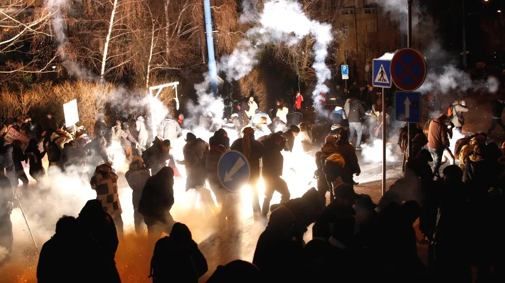 Potyčky s policií v Bratislavě