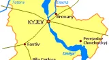 Černobyl na mapě Kyjevské oblasti