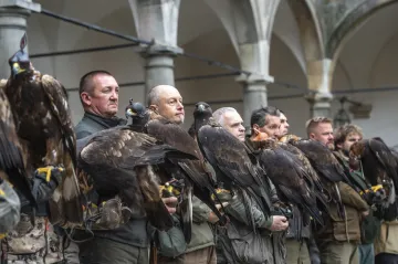 Na zámku v Opočně soutěží sokolníci, připomínají prastarý způsob lovu 