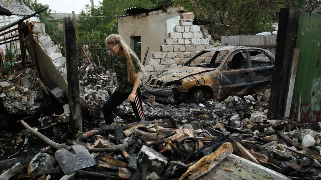 Následky bojů na Donbase