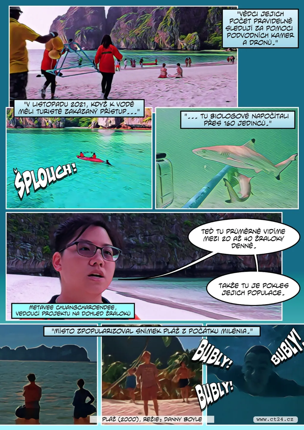 Turisté plaší žraloky