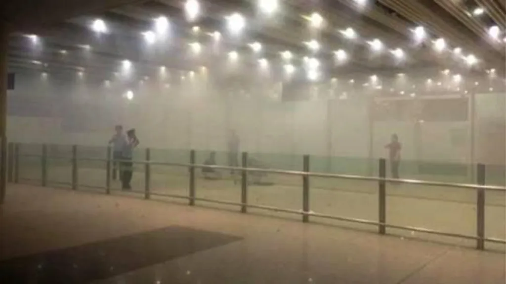 Pekingské letiště po explozi