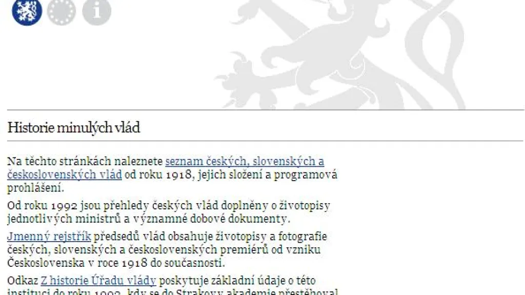 Internetové stránky Vlády ČR