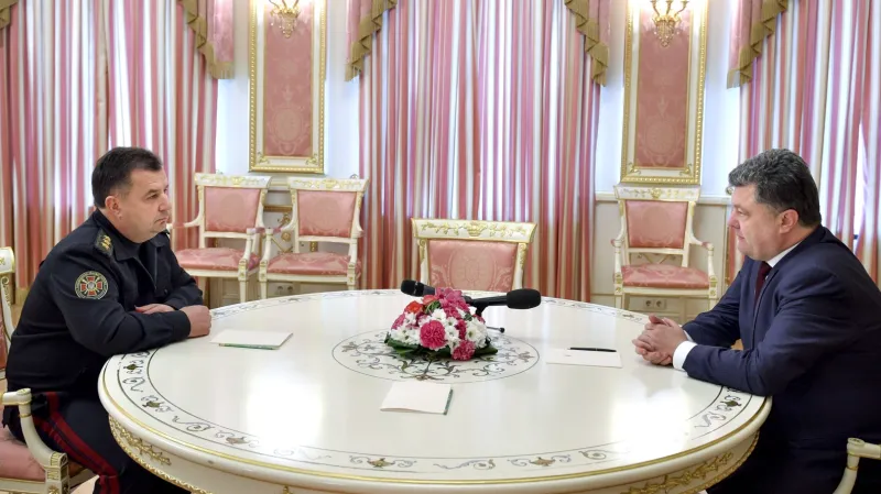 Ukrajinský prezident s budoucím šéfem obrany